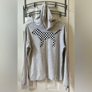 VS PINK Checkered Dog Hooded Tee (vintage)